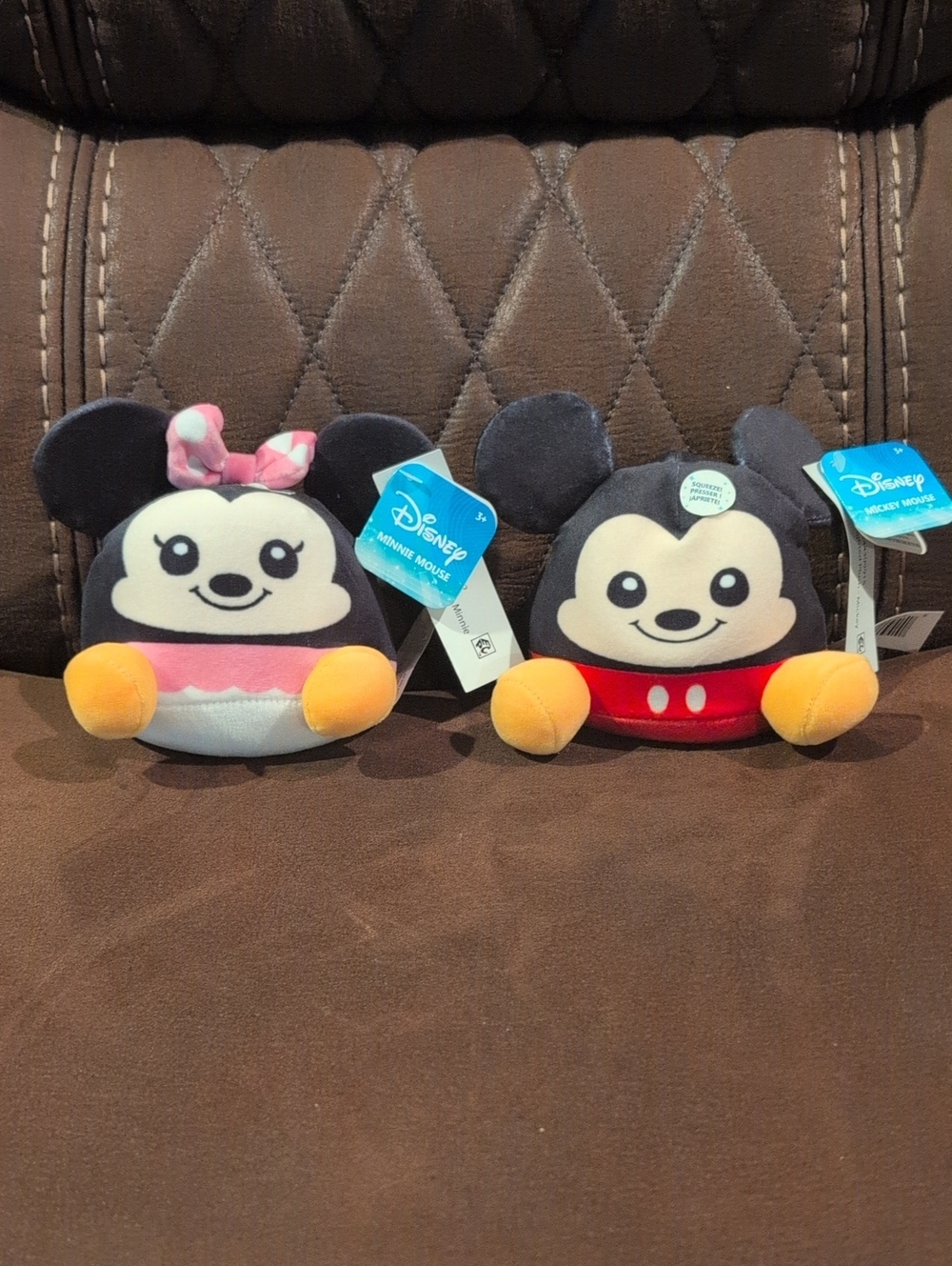 Mickey & Minnie Mouse Weighted Plush Set NWT